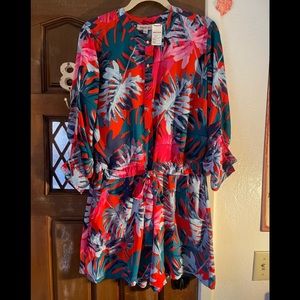 NWT Jennifer Lopez beautiful sheer floral romper